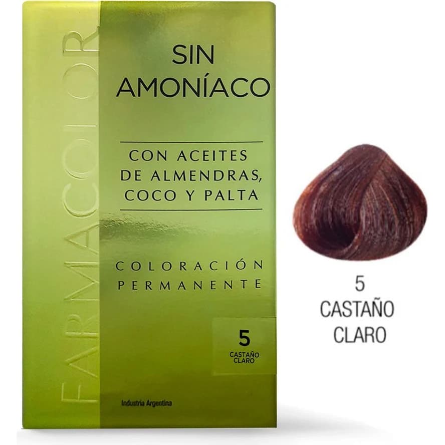 Tintura Capilar Farmacolor Kit Tono 5 Castaño Claro Sin Amoníaco