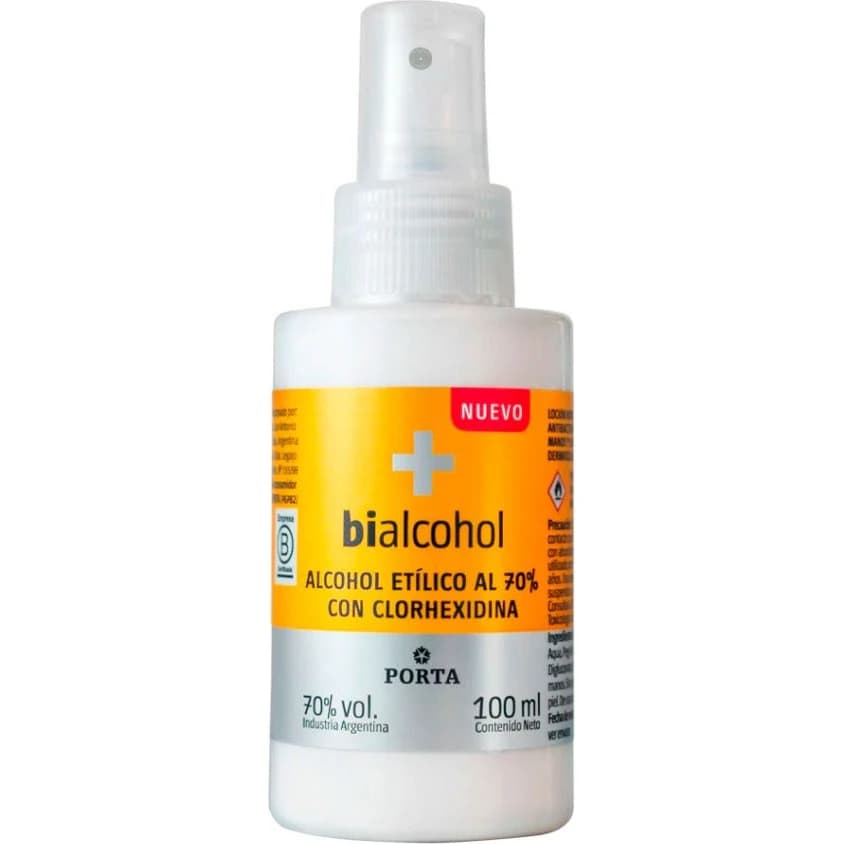 Alcohol en Spray Bialcohol con Clorhexidina 100 ml