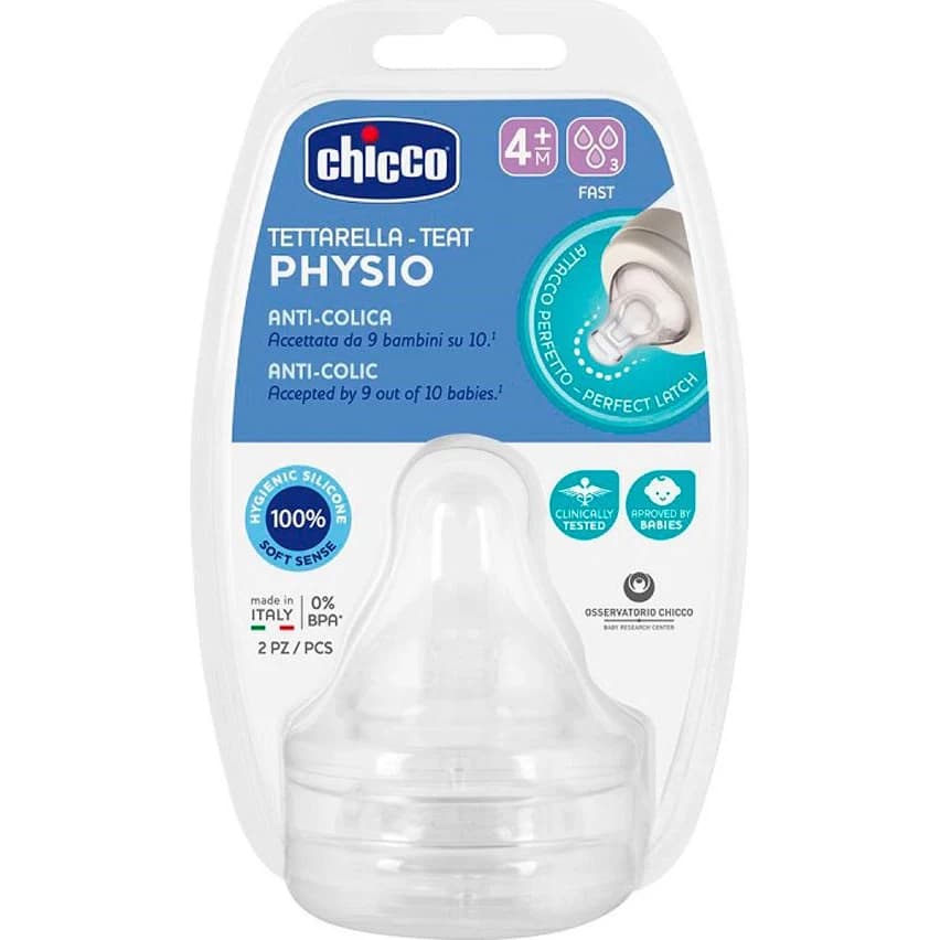 Tetinas Chicco Perfect 5 Flujo Rápido 4M+ x 2