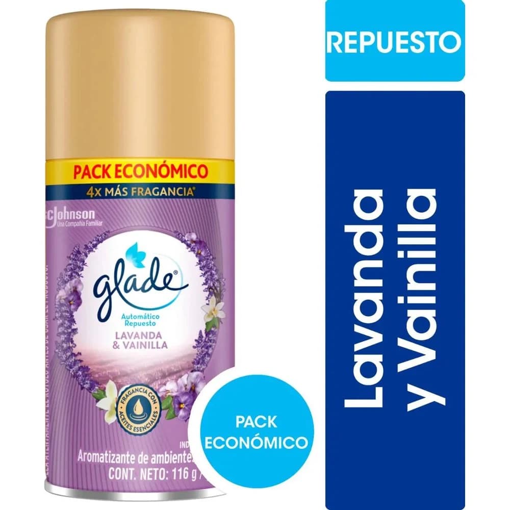 Desodorante de Ambiente Glade Automático Repuesto Lavanda y Vainilla 170 g