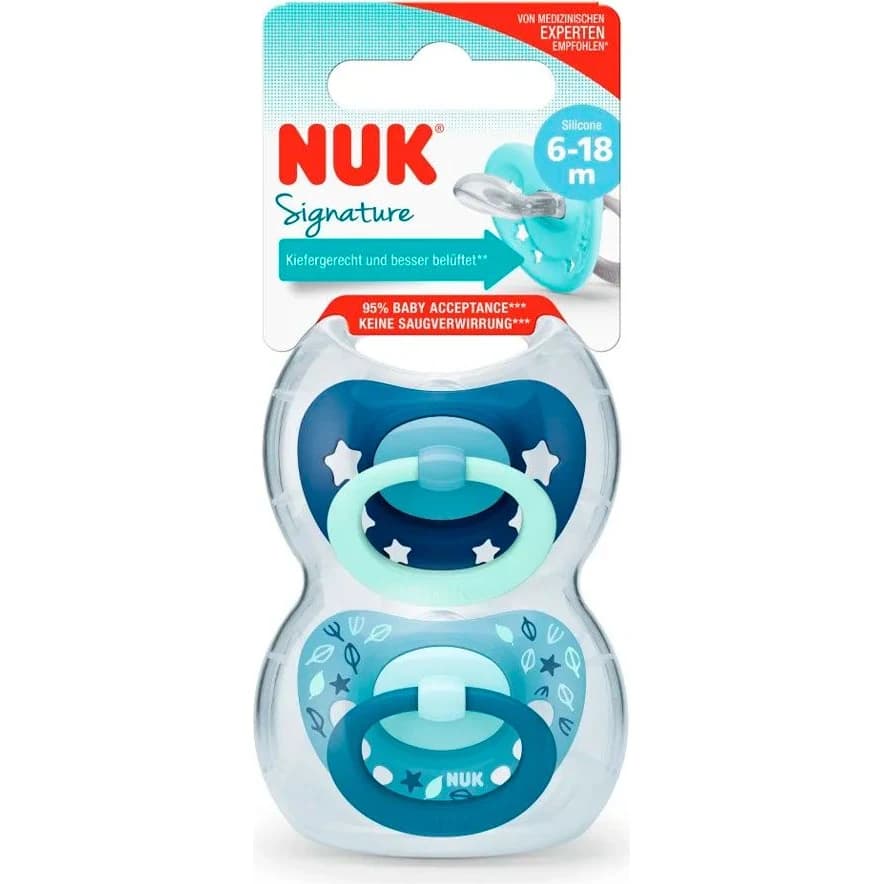 Chupete NUK Signature 6-18 Meses Azul x2