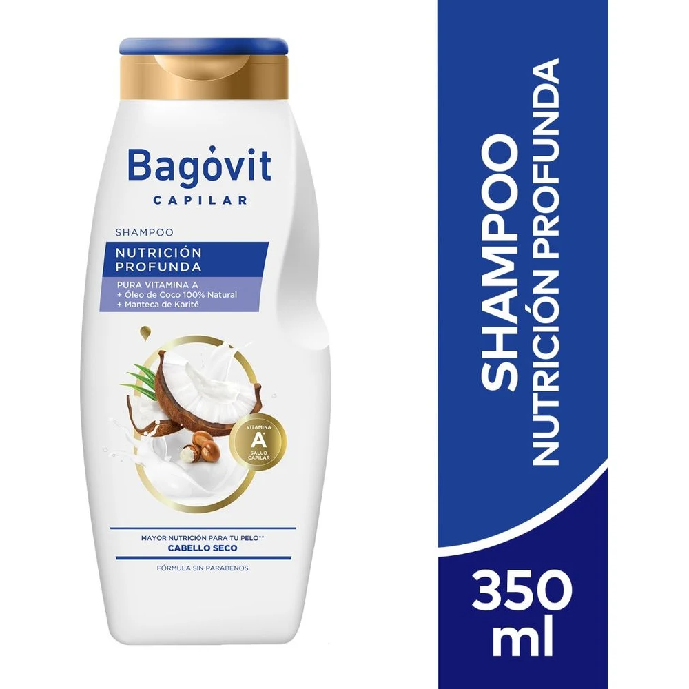 Shampoo Bagóvit A Capilar Nutrición Profunda 350 ml