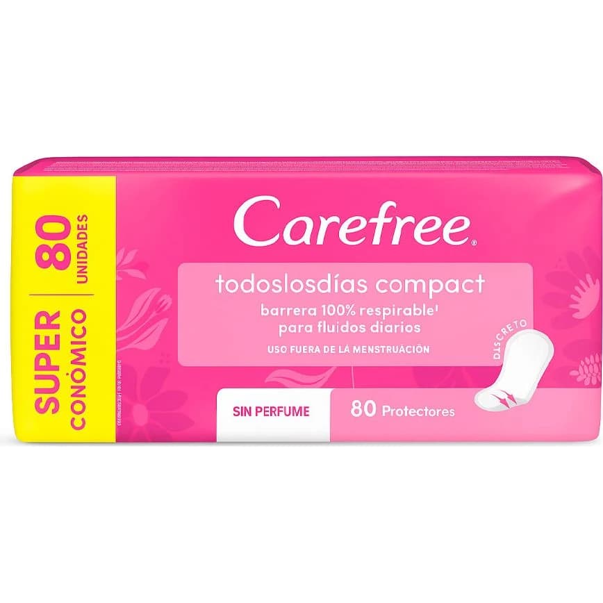 Protectores Diarios Carefree Todos los Días sin Perfume x 80