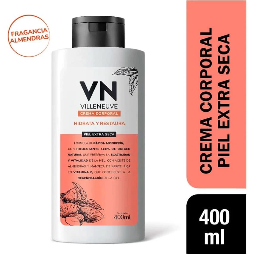 Crema Corporal Villeneuve Piel Extra Seca 400 ml