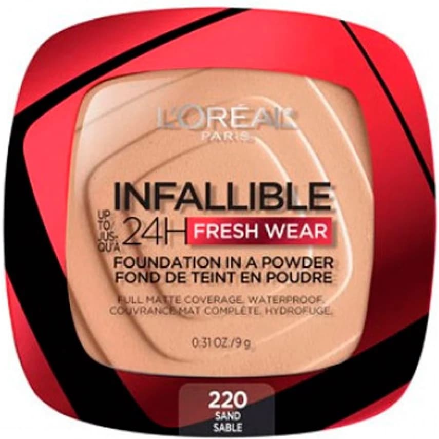 Polvo Compacto L'Oréal Paris Infaillible Fresh Wear 24 Hs Tono 220 Sand