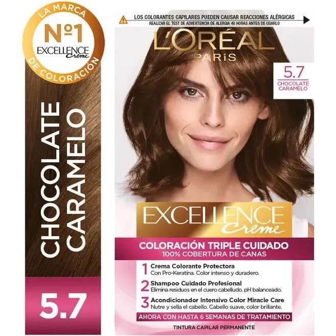 Tinta Capilar Excellence Crème Kit Tono 5.7 Chocolate Caramelo