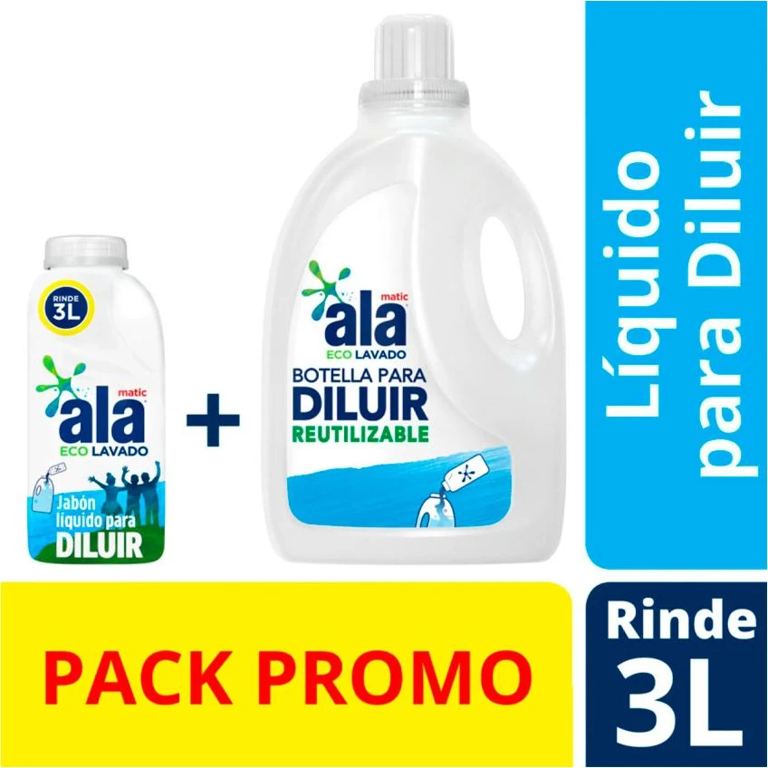 Detergente Líquido Ala Ecológico 500 ml + 3 L