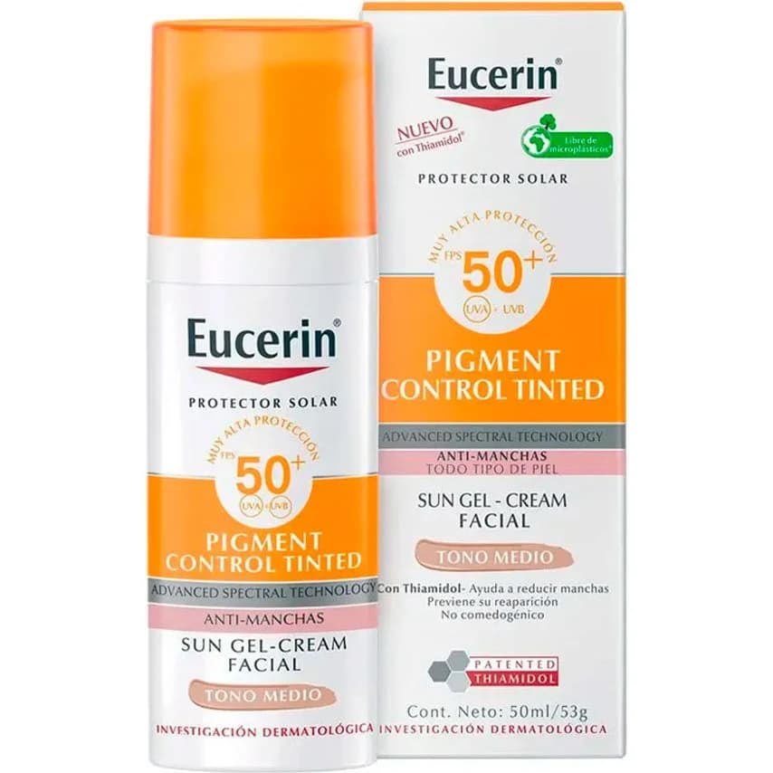 Protector Solar Eucerin Sun FPS 50+ Pigment Control Tono Medio 50 ml