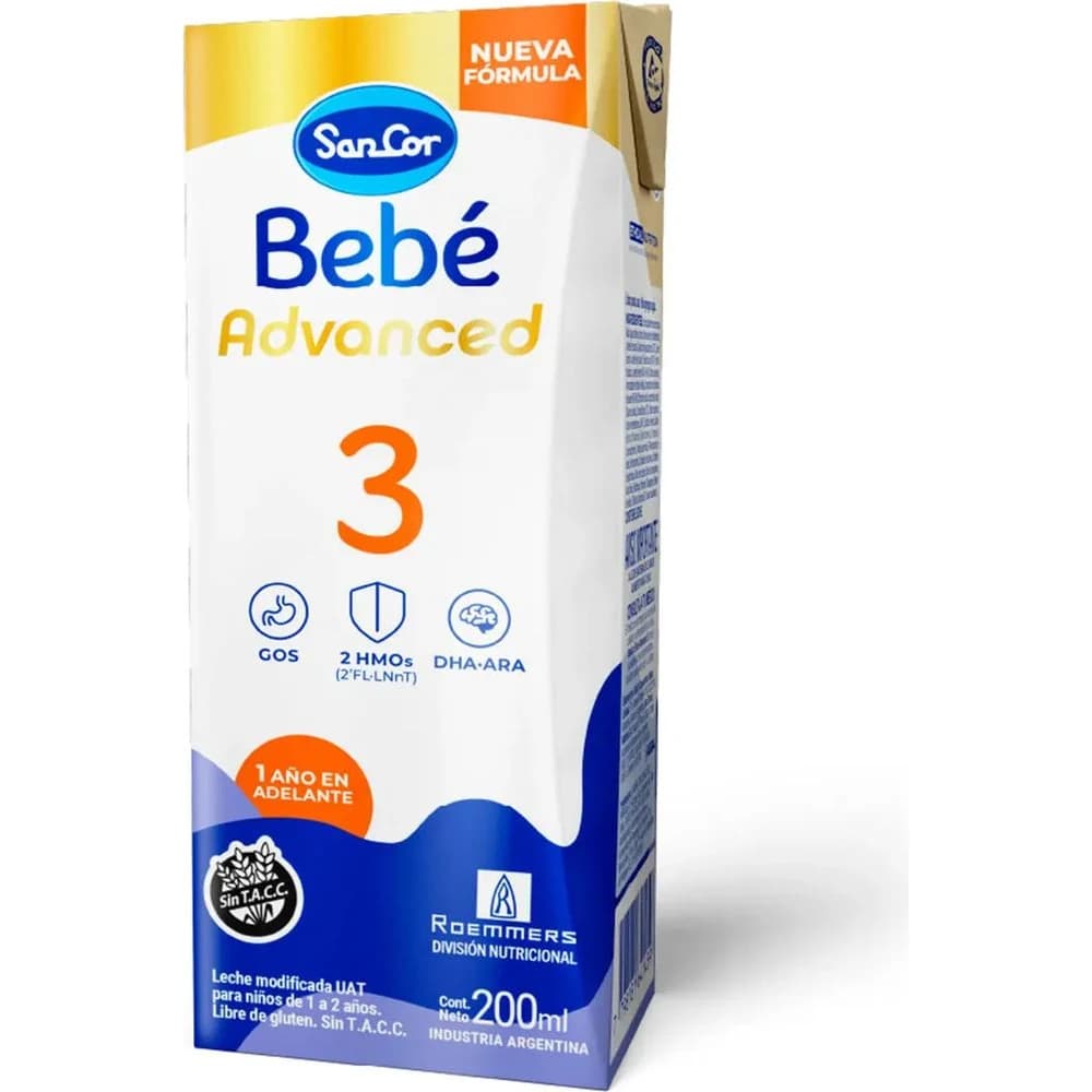 Leche de Fórmula Infantil Sancor Bebé 3 Avanzado 200 ml