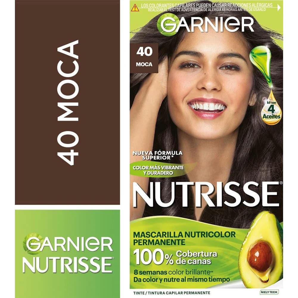 Tintura Capilar Garnier Nutrisse Tono 40 Moca