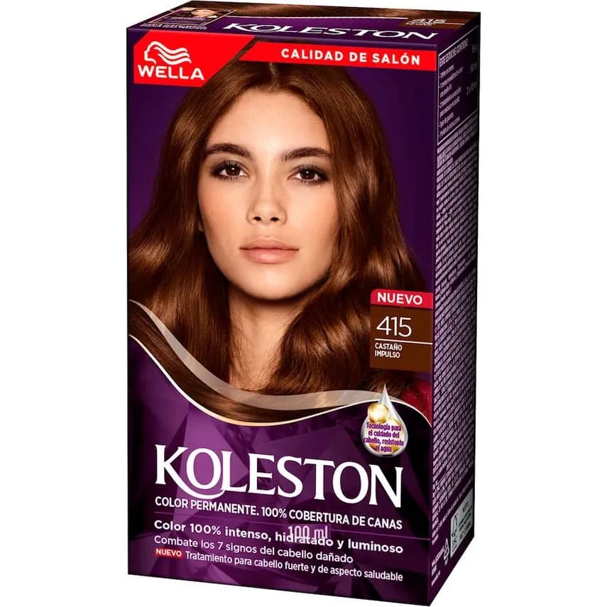 Tinta Capilar Koleston Kit Tono 415 Castaño