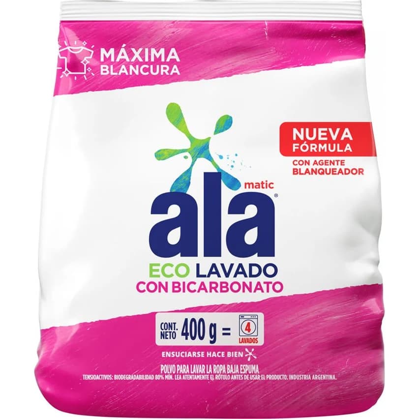 Jabón en Polvo Ala Matic Bicarbonato 400 g