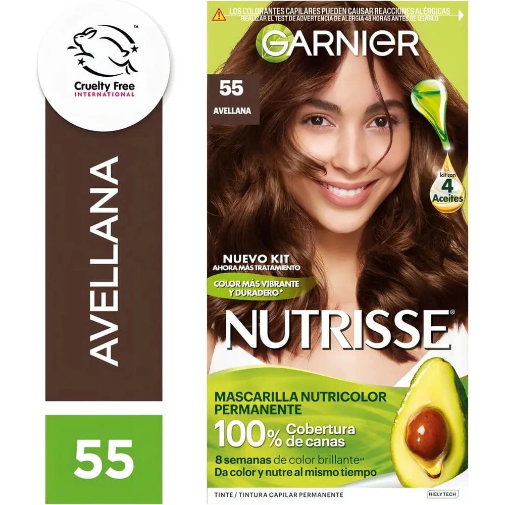 Tintura Capilar Garnier Nutrisse Tono 55 Avellana