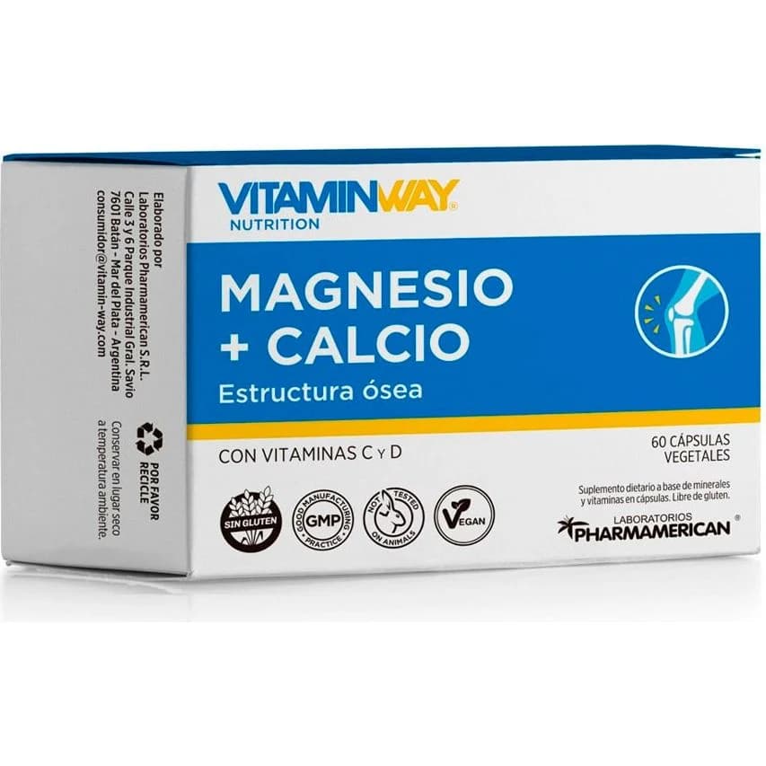 Vitamin Way Magnesio + Calcio 60 Cápsulas