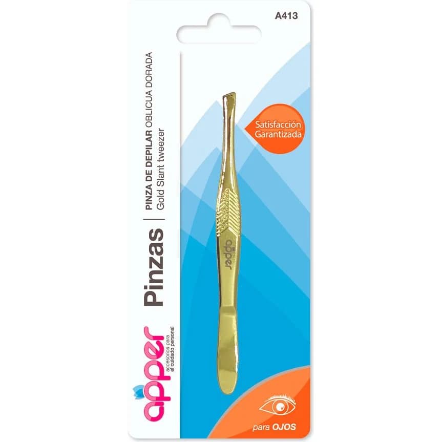 Pinza Depiladora Oblicua Dorada