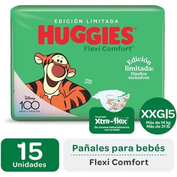 Pañales Huggies Flexi Comfort Talle XXG x15