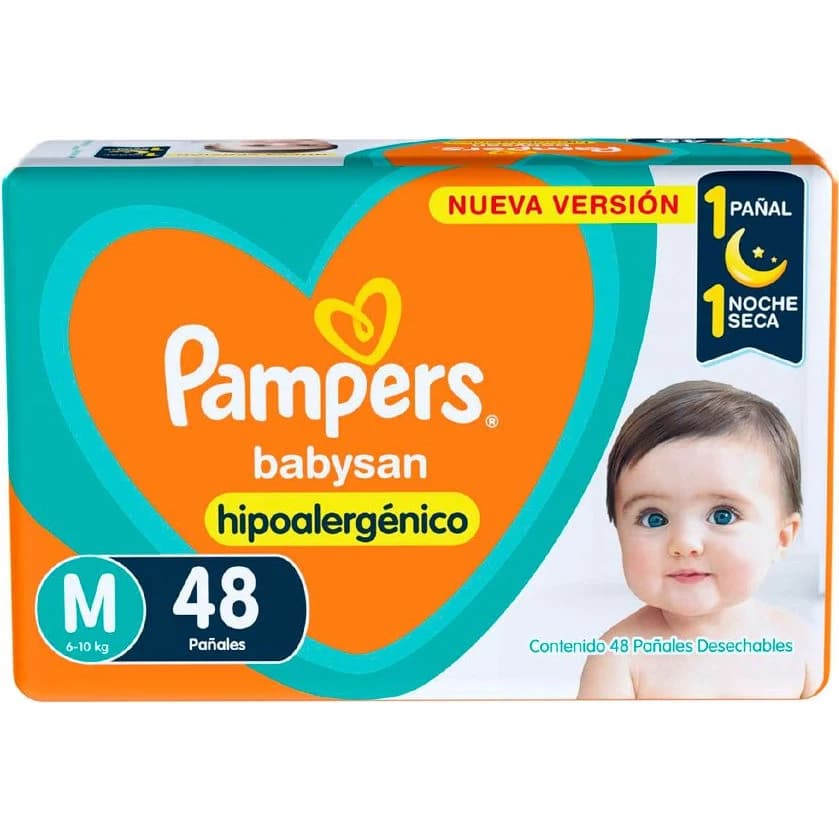 Pañales Pampers BABYSAN Talle MED x 48