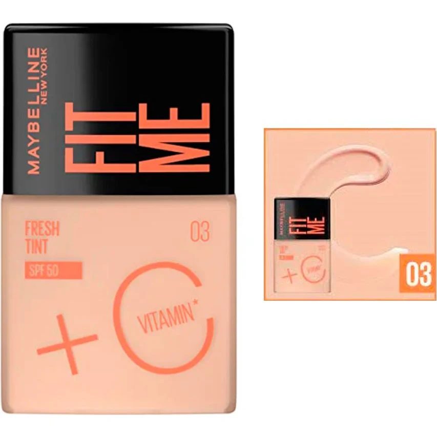 Base de Maquillaje Maybelline Fit Me Fresh Tint SPF 50 Tono 3