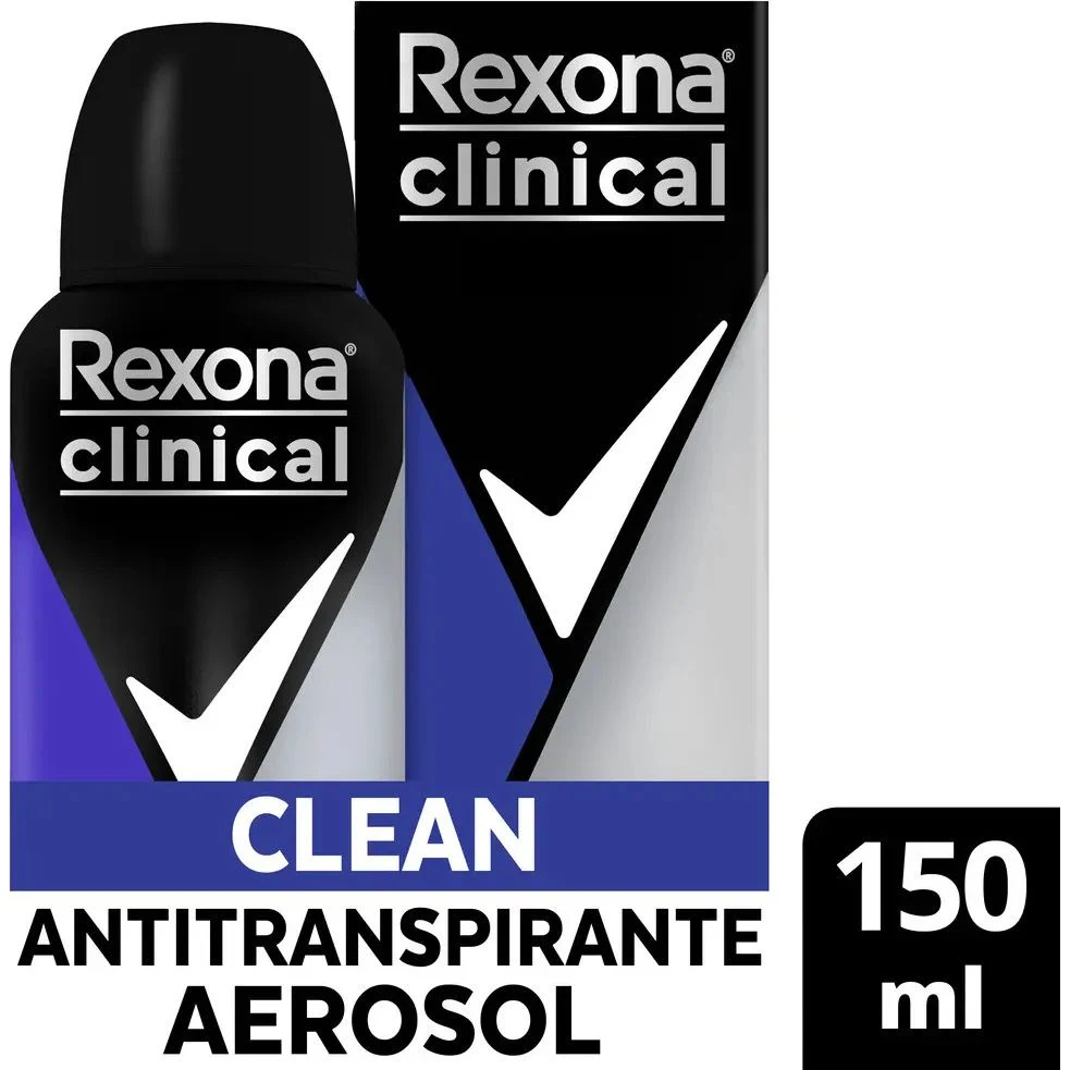 Desodorante Antitranspirante Aerosol Rexona Clinical Clean 96H 150 ml