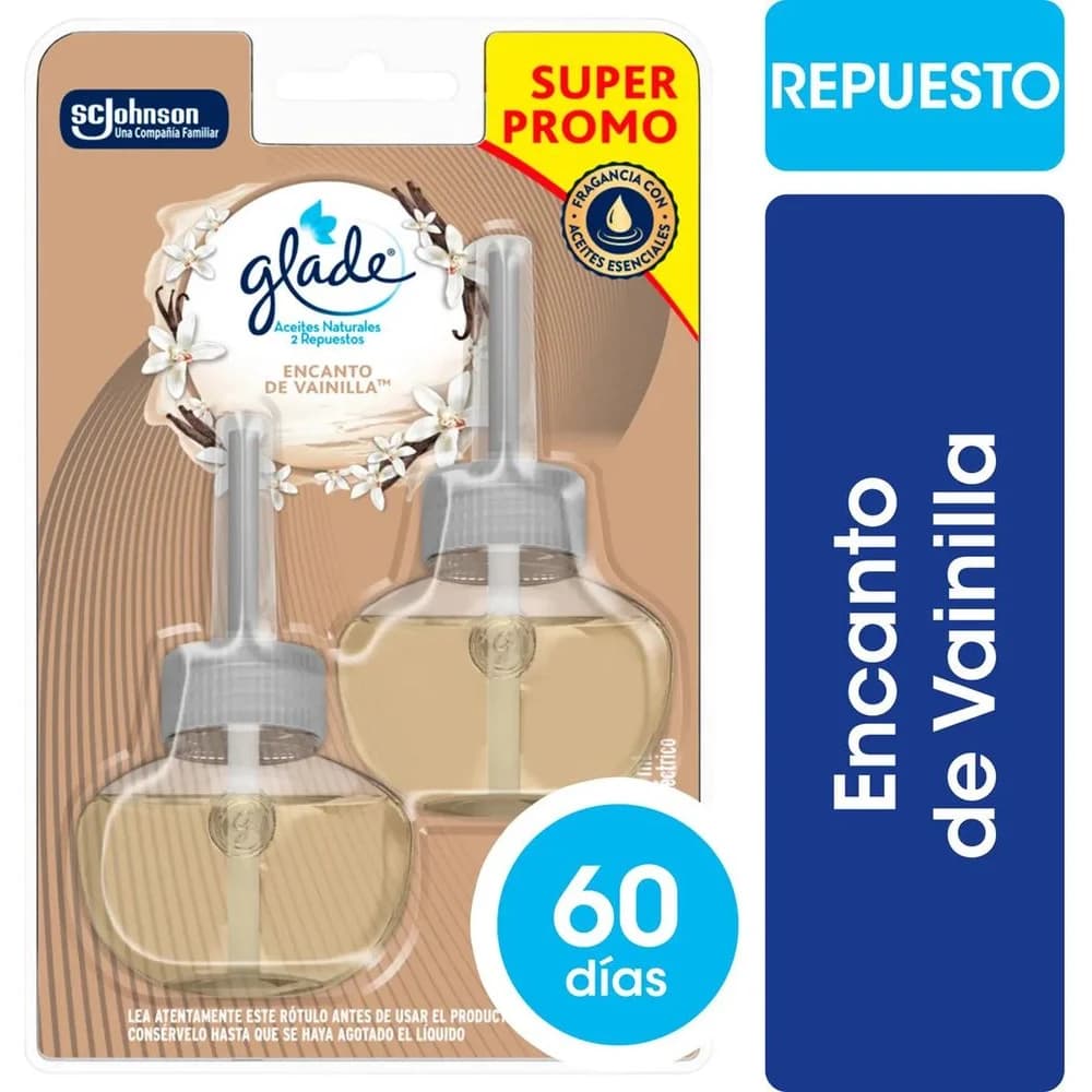 Desodorante de Ambiente Glade Aceites Repuesto Vainilla x 2