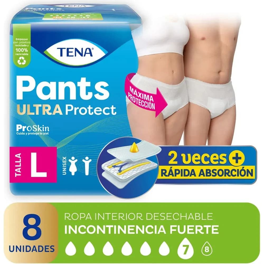Ropa Interior Absorbente Tena Pants Ultra Protect Grande x8