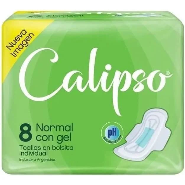 Protector Femenino Calipso Plus Toalla con Alas Pocketex 8 unidades