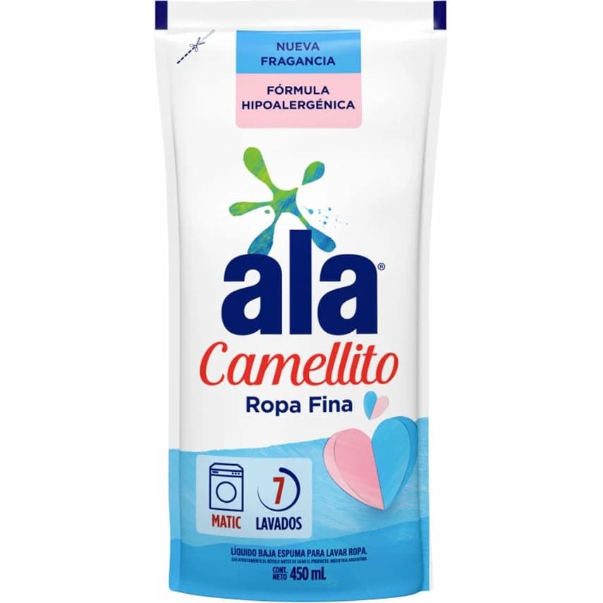 Jabón Líquido Ala Camellito Ropa Fina 450 ml