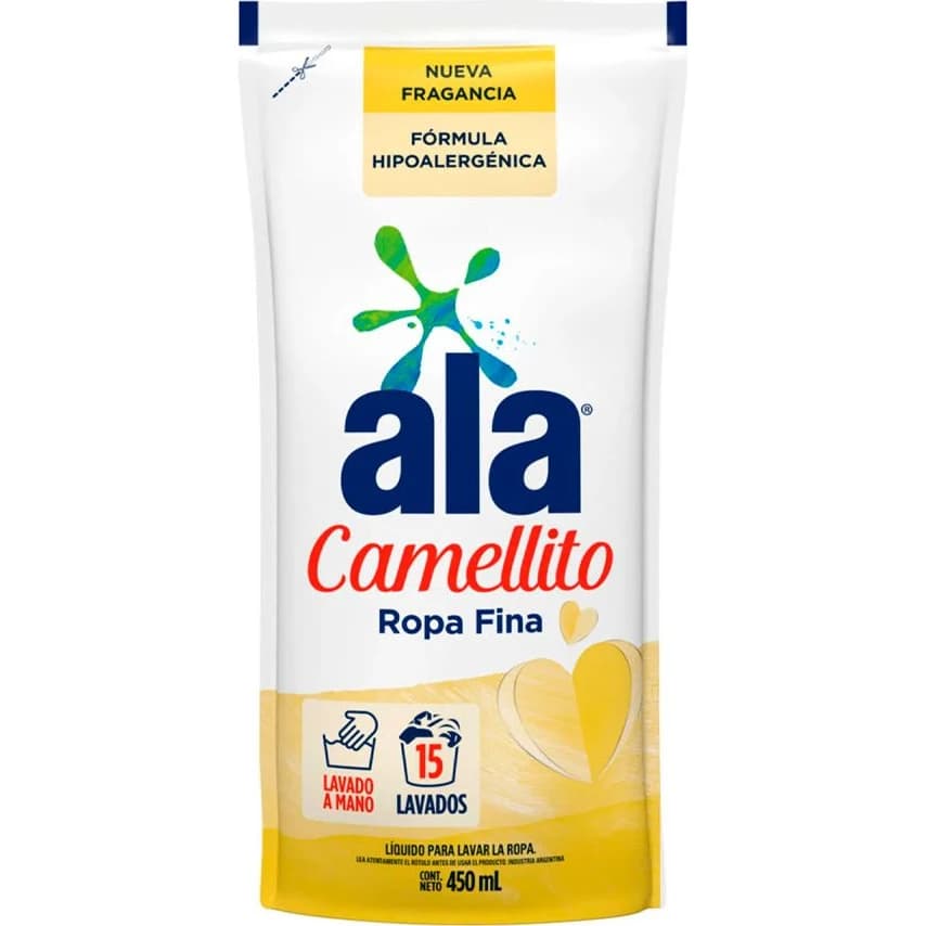 Jabón Líquido Ala Camellito Ropa Fina Repuesto Doypack 450 ml