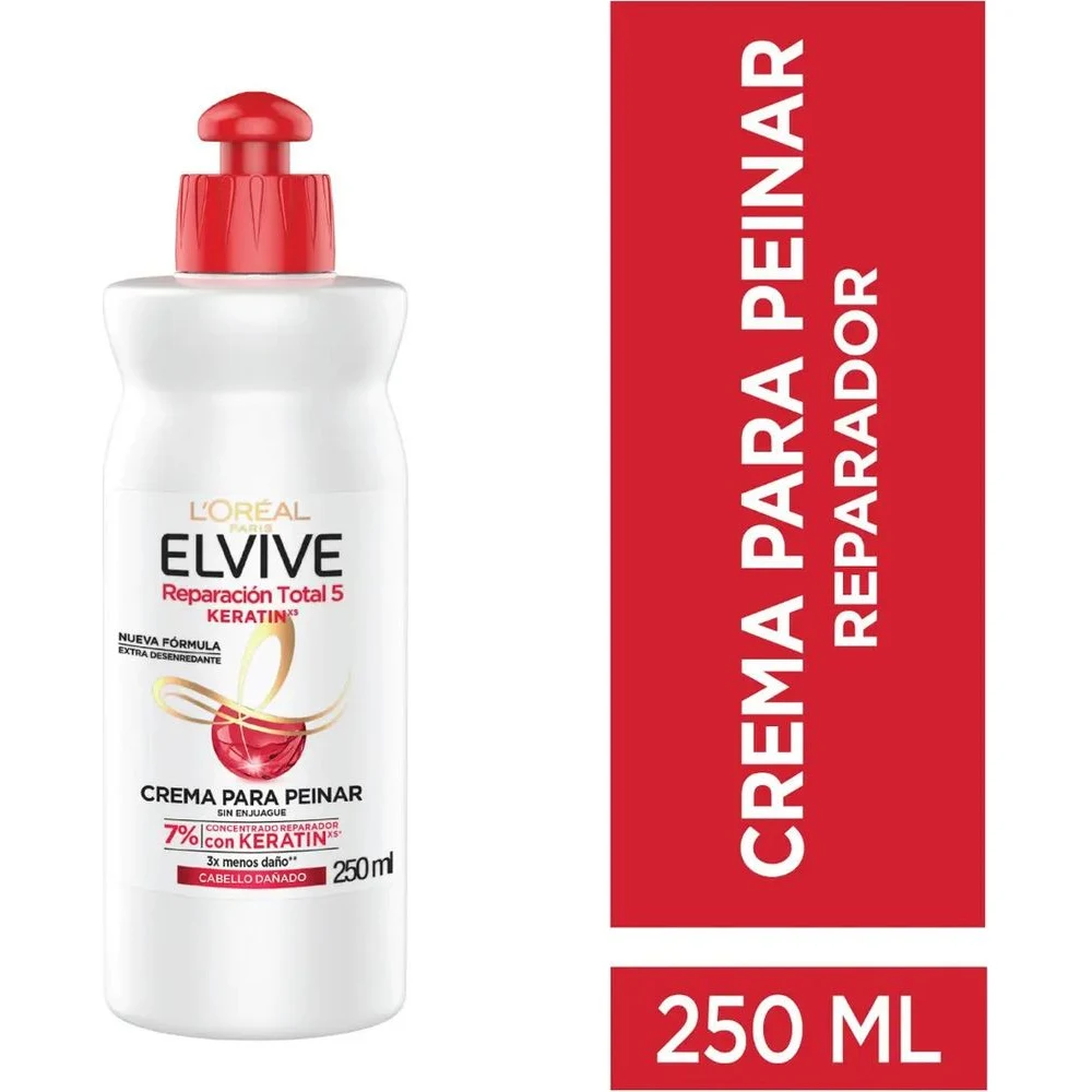 Crema para Peinar Elvive Reparación Total 5 Keratin 250 ml