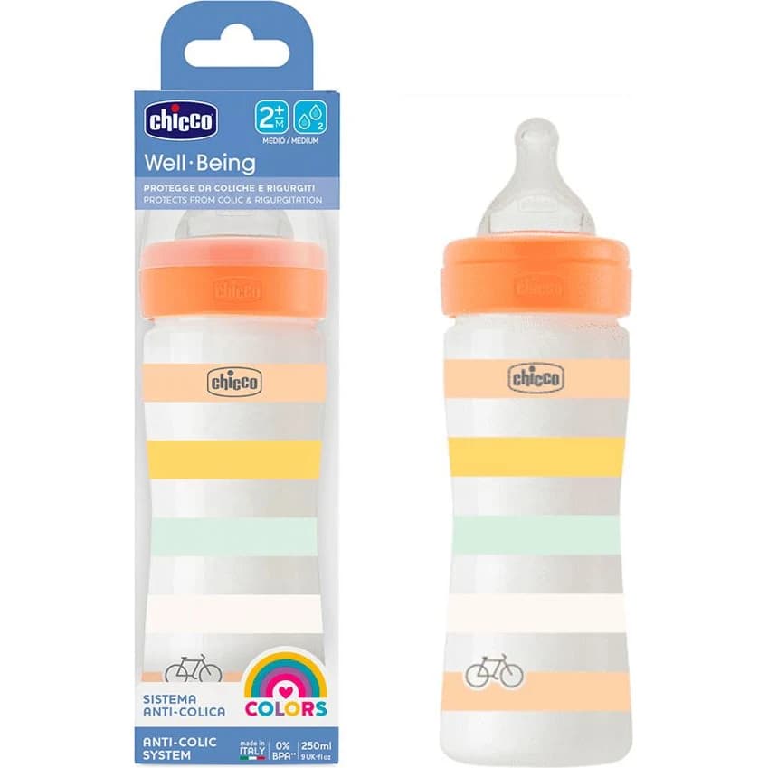 Mamadera Chicco Well-Being Girl Flujo Medio 250 ml