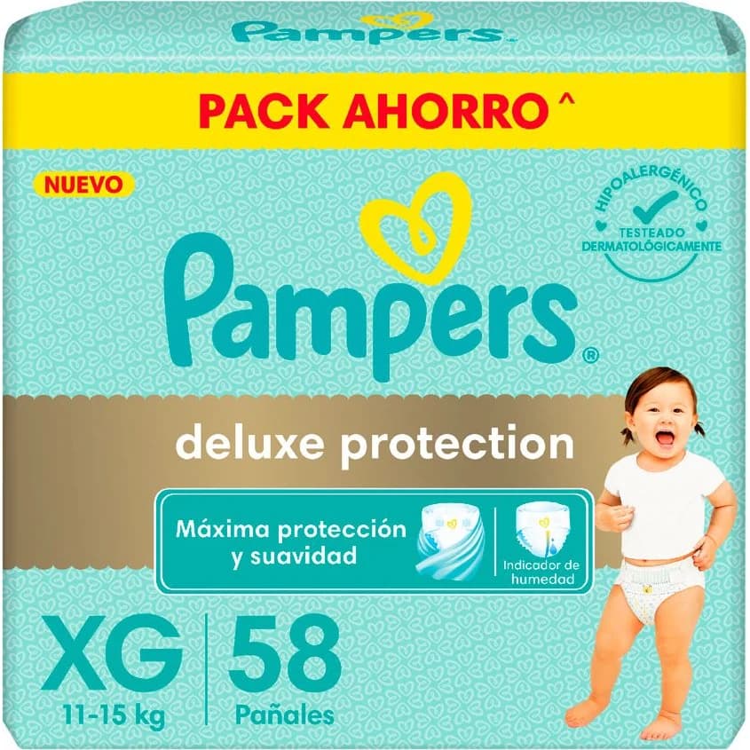 Pañal Pampers Deluxe Protección XG x 58