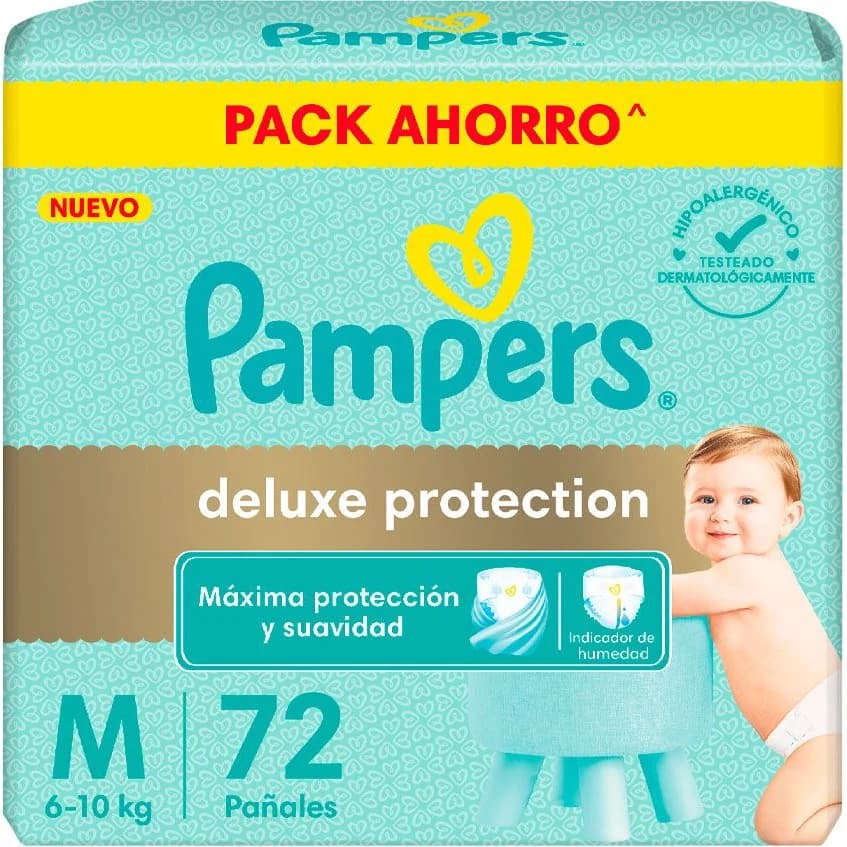 Pañal Pampers Deluxe Protección Mediana x 72 unidades