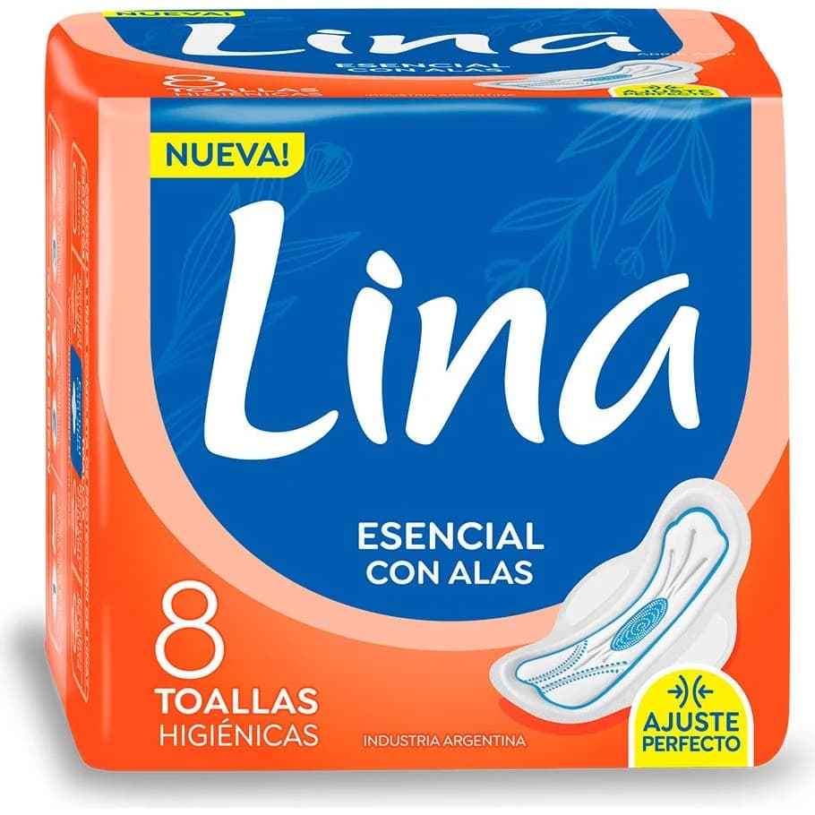 Toallas Femeninas Lina Esencial con Alas x 8