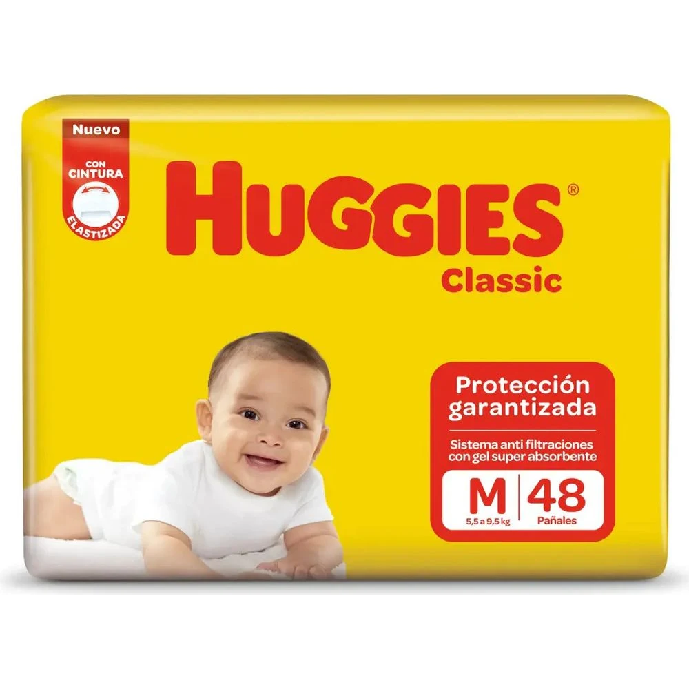 Pañales Huggies Clásico Jumbo Talle M Pack 2x48