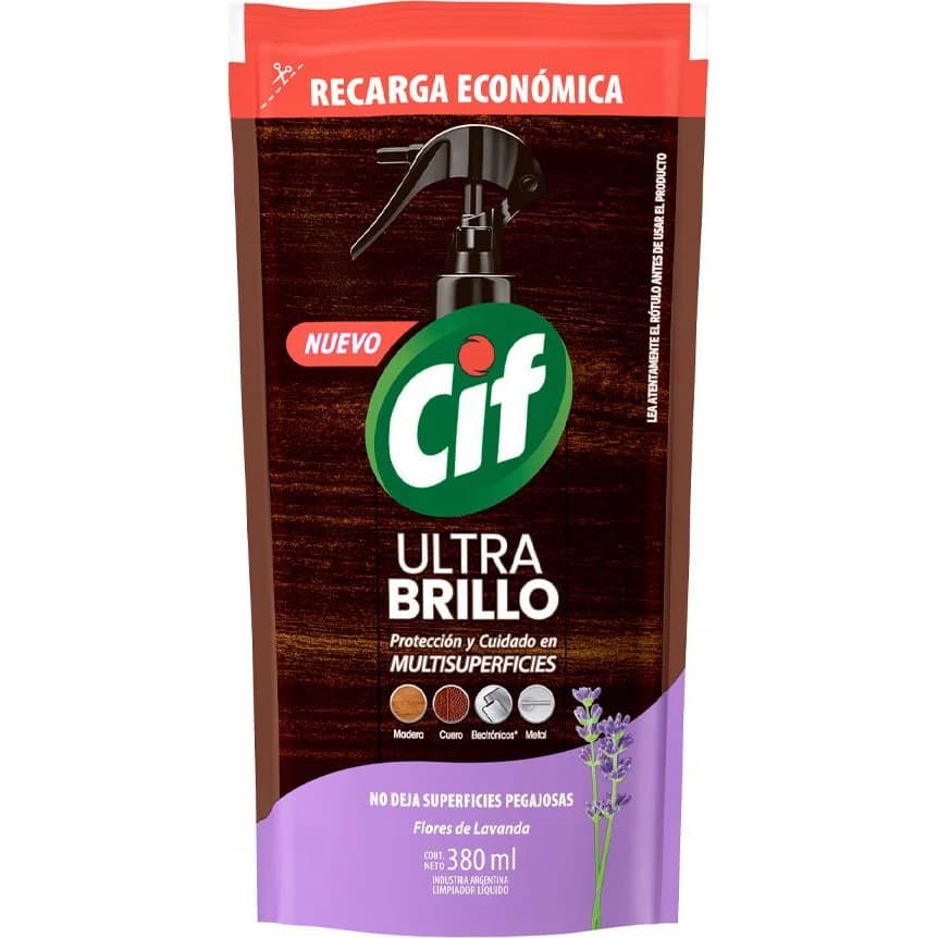 Limpiador Ultra Brillo Lavanda Cif 380 ml