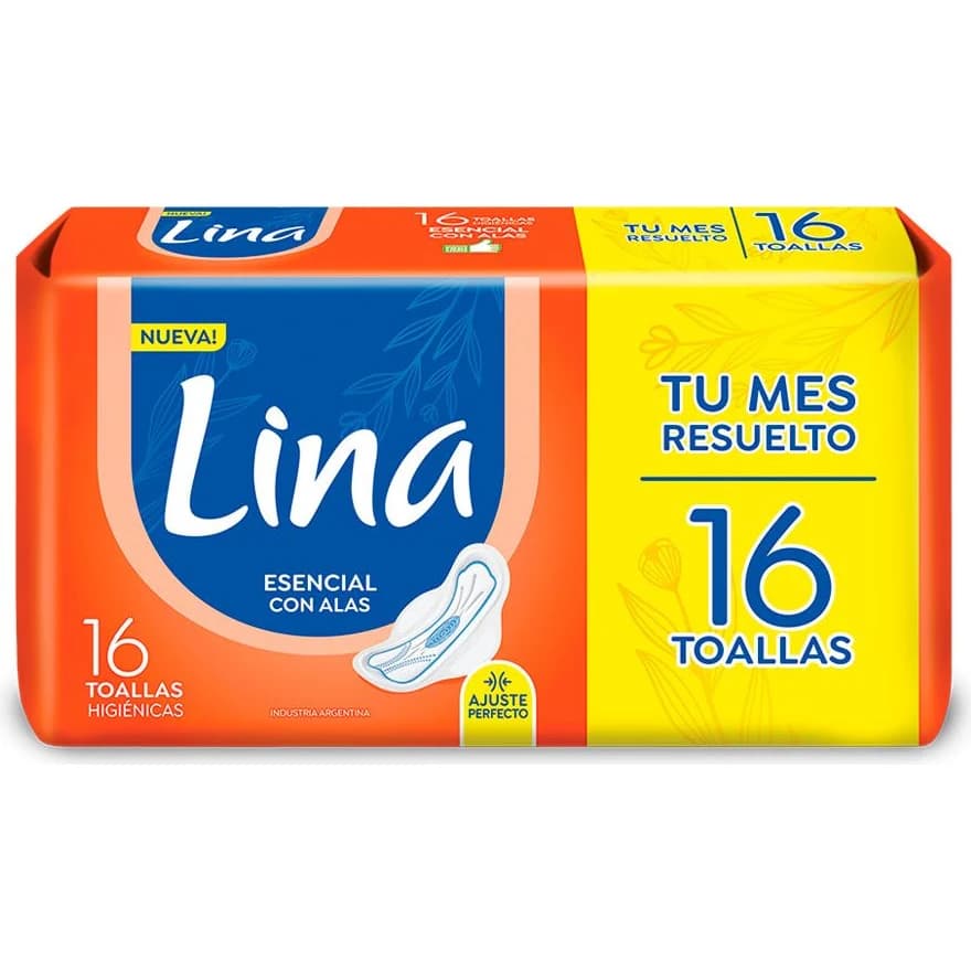 Toallas Femeninas Lina Esencial con Alas x 16