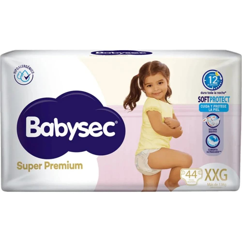Pañal Babysec Supreme Premium XXG x44 Unidades