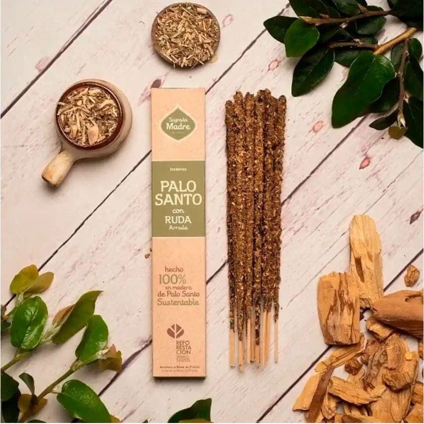 Sahumerio Sagrada Madre Palo Santo con Ruda