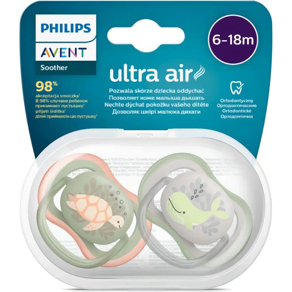 Chupete Avent 6-18 meses Doble Colorido Pack x2