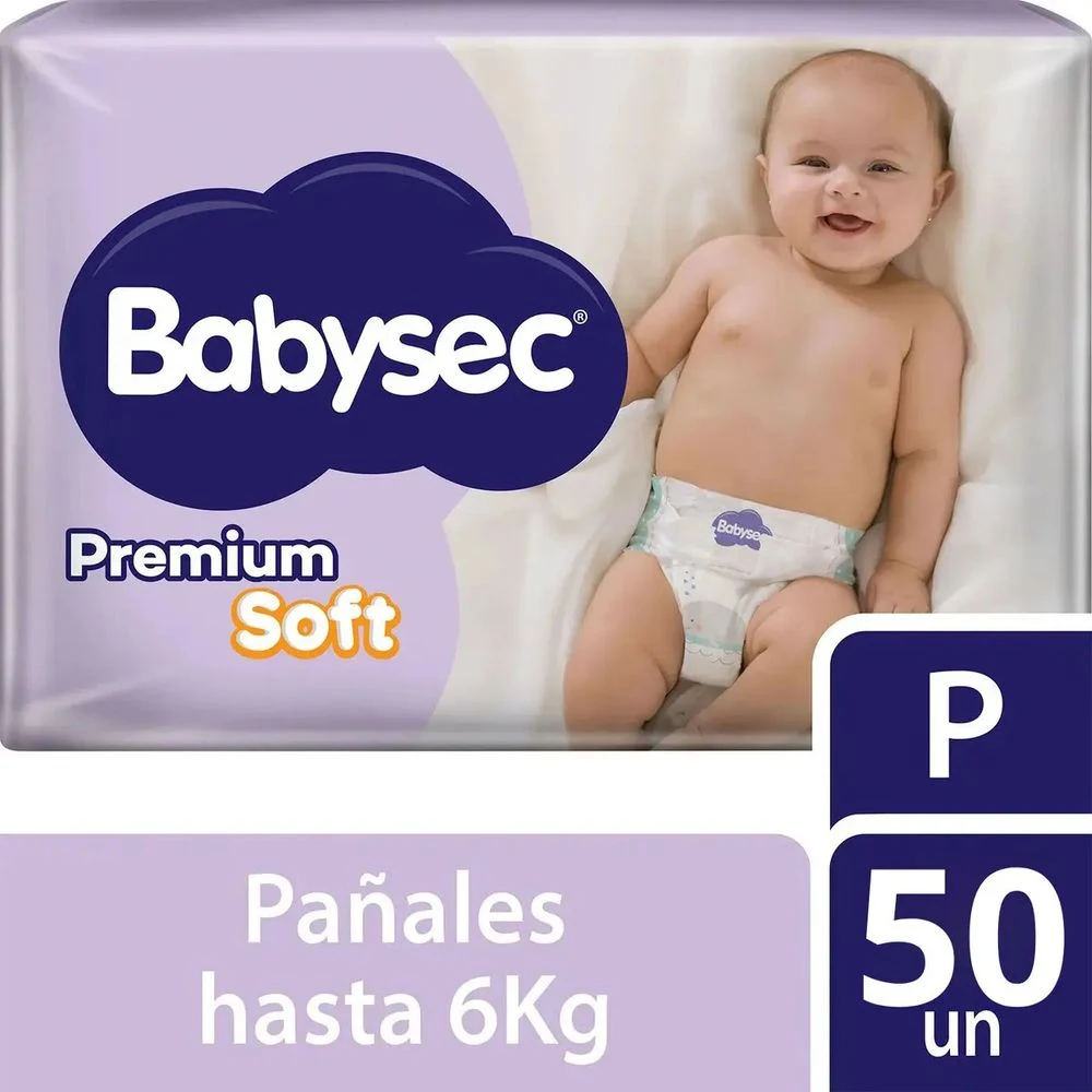 Pañal Babysec Premium Soft P 50 unidades