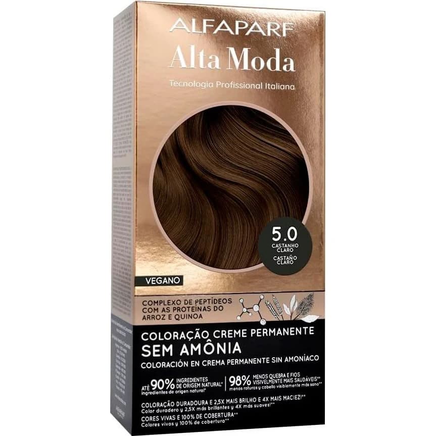 Tintura Capilar Alta Moda Color Sin Amoníaco Tono 5.0 Castaño Claro