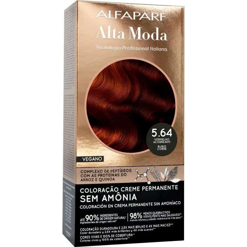 Tintura Capilar Alta Moda Color Sin Amoníaco Tono 5.64 Rubio Cobre
