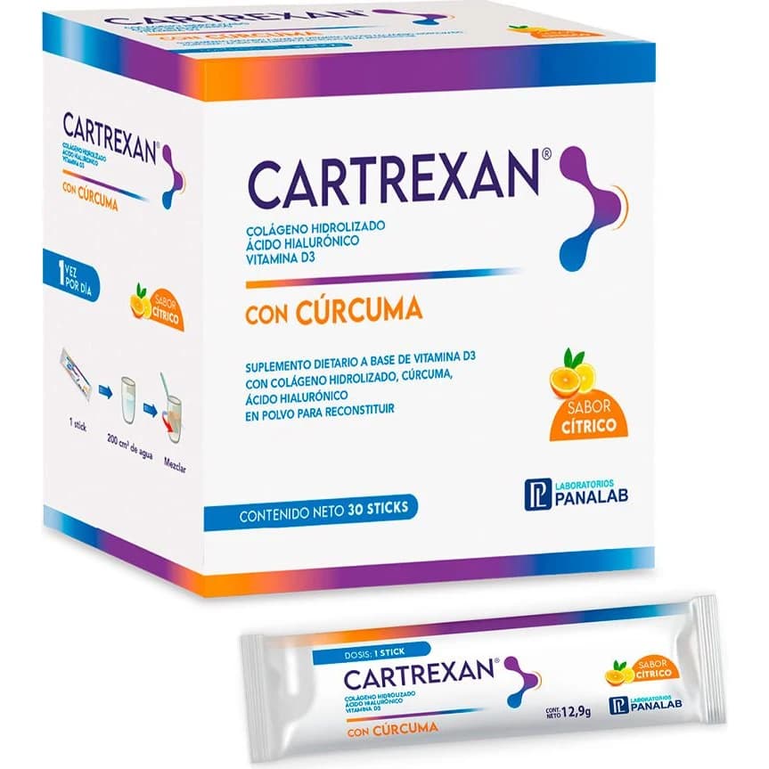 Cartrexan Con Cúrcuma Sabor Cítrico Sticks x 30 Sobres