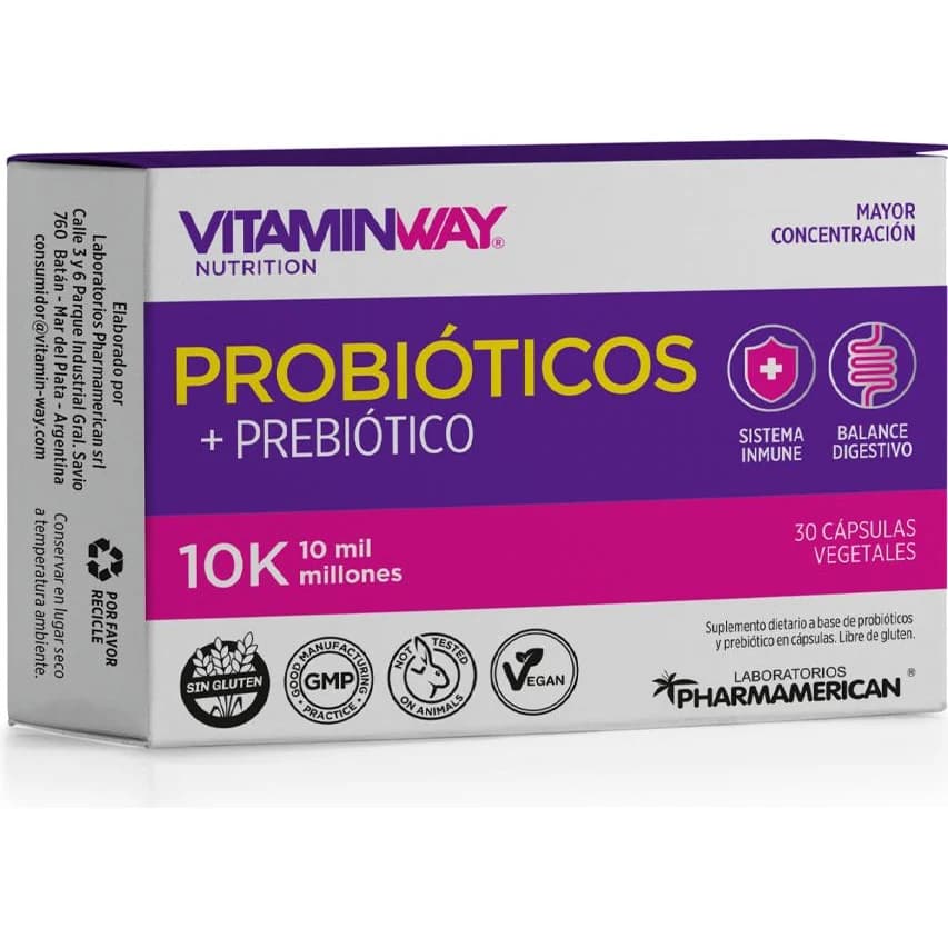Vitamin Way Probióticos + Prebióticos 10K 30 Cápsulas