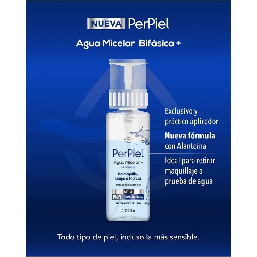 Agua Micelar Bifásica Perpiel AG+ 200 ml