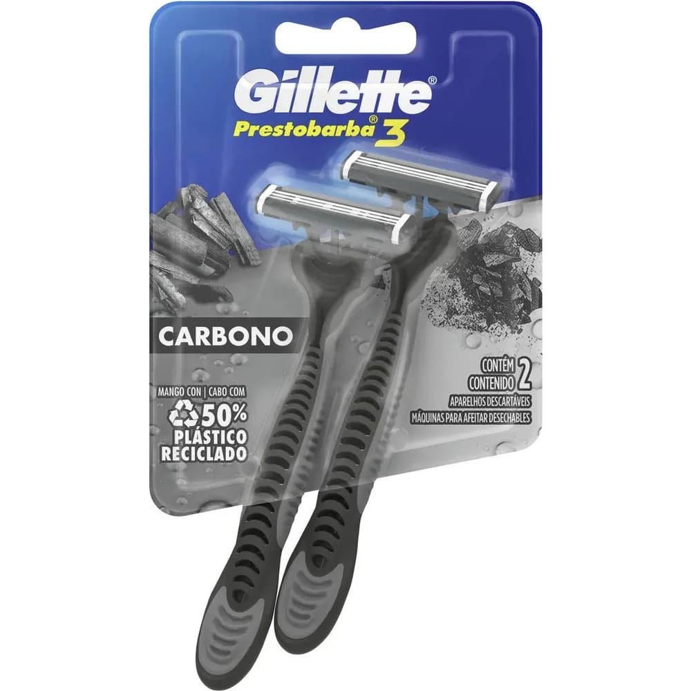 Prestobarba 3 Carbono Pack x 2 — Gillette Prestobarba