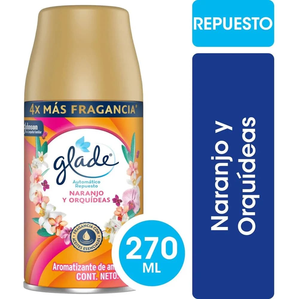 Aromatizador Automático Glade Naranja y Orquídea 270 ml