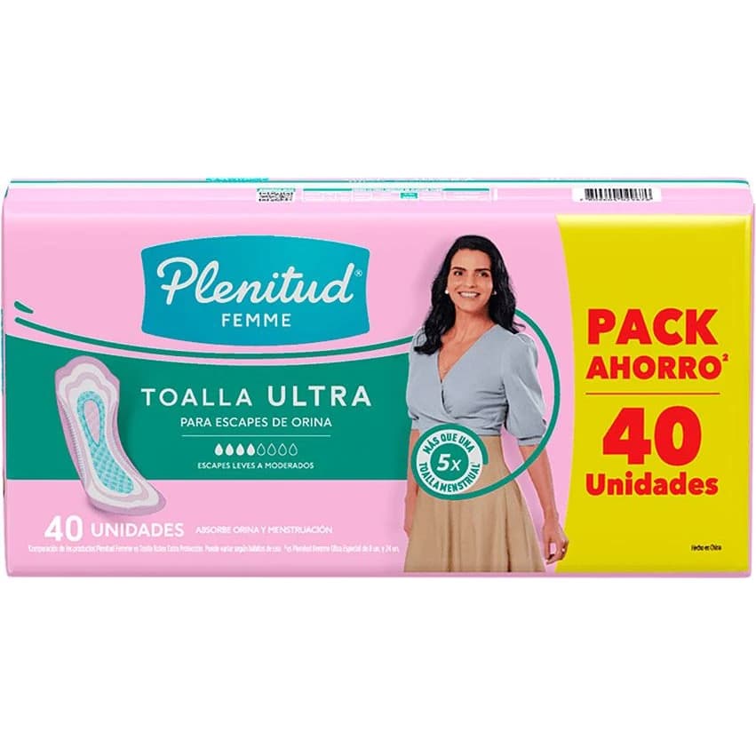 Toallas Femeninas Plenitud Ultra x 40 Unidades