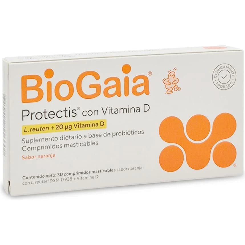BioGaia Protectis D Comprimidos Masticables Sabor Naranja 30 Unidades