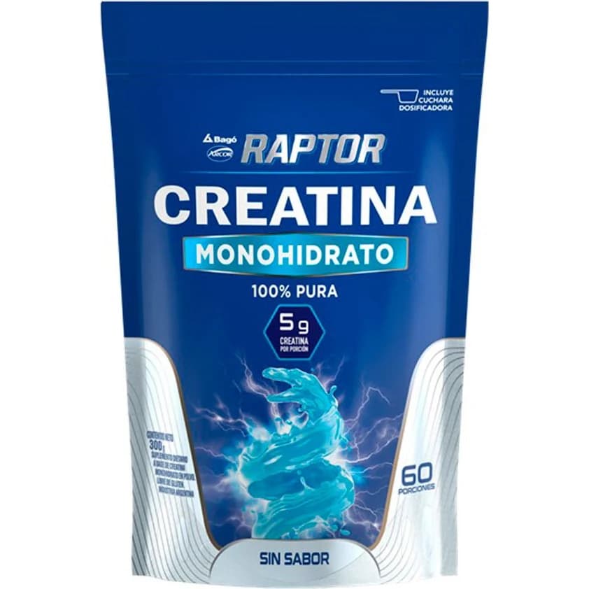 Suplemento de Creatina Monohidrato Raptor Sin Sabor 300 g